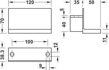 Hafele 502.47.186 Foot pedal, For waste Bins Behind Front Panels