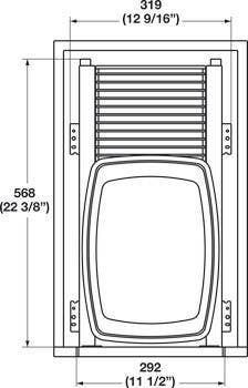 Hafele 502.56. Waste Bin Pull-Out, Kessebohmer Single Bottom Mount