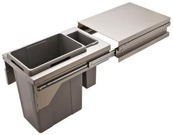 Hafele 502.74. Waste Bin Pull-Out, Hailo US Cargo 18 with Soft Close