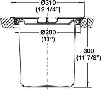 Hafele 502.94.000 Single Waste Bin, for Flush or Surface Mounting