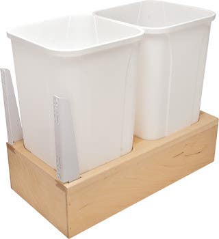 Hafele 503.14. Waste Bin Pull-Out, KV Wood Frame, Bottom Mount, Double
