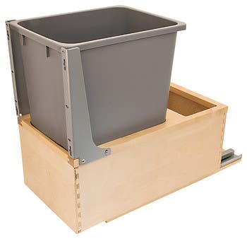 Hafele 503.88. Waste Bin Pull-Out, Wood Frame, Bottom Mount Single