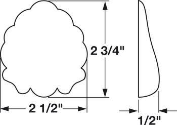 Hafele 194.78. Carved Onlay Shell 2 1/2X2 3/4