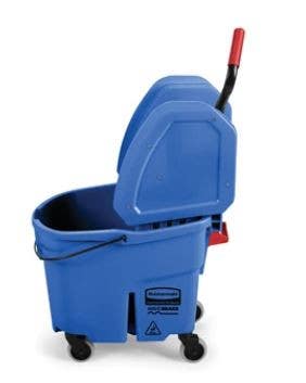 Rubbermaid Commercial Products FG757788YEL WaveBrake 35 QT Down Press Bucket and Wringer, Yellow Finish