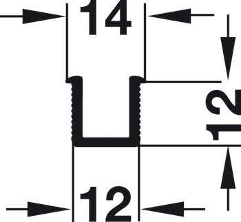Hafele 400.72.926 Lower Guide Channel, In a groove