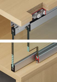 Hafele 402.33.0 Sliding Door Hardware, Slido F-Line21 12/20D