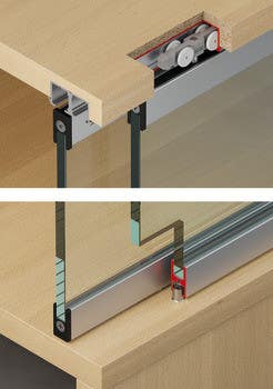 Hafele 402.33.0 Sliding Door Hardware, Slido F-Line21 12D