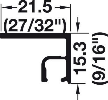 Hafele 403.22.902 Clip-On Cover Strip, For Hawa Libra 20 H/20 H Synchro
