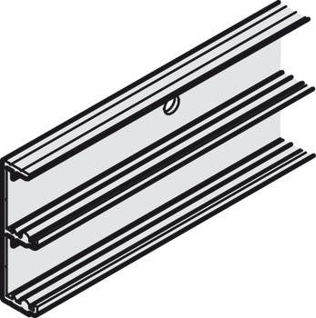 Hafele 403.33. Double guide track, Top, for Screw fixing with chipboard Screws