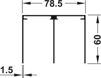 Hafele 403.36. Double Top Guide Track, Slido R-Aluflex 80A, Aluminum
