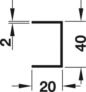 Hafele 403 Wall Connection Profile, For Screw fixing