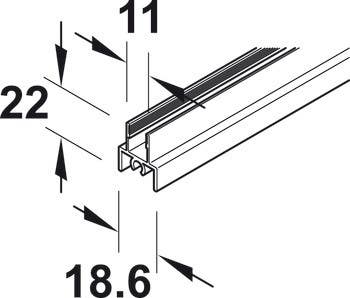 Hafele 403.37. Aluminum Top Frame Profile, Silent Aluflex 40