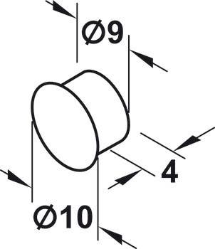 Hafele 403.50. Cover Plug, for Silent Aluflex