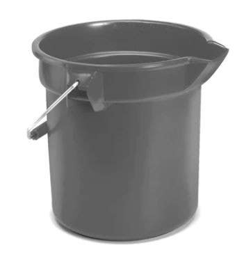 Rubbermaid Commercial Products FG296300GRAY 10 QT Round Bucket, Gray Finish