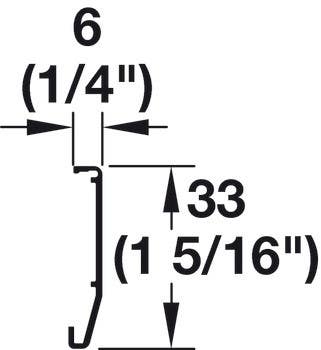 Hafele 405.23. Clip-On Fascia, For HAWA Clipo 36 G IF