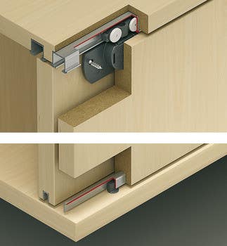 Hafele 405.82.216 Sliding Door Hardware, Hawa Clipo 16 IF, set