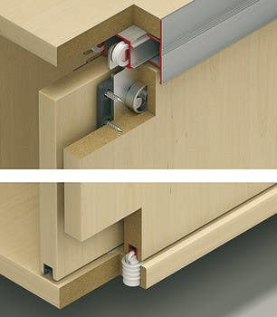 Hafele 405.91. Sliding Door Hardware, Hawa Combino 20 IF, set