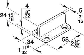 Hafele 407.01.997 Lower Guide, For Door Weight: 80 kg