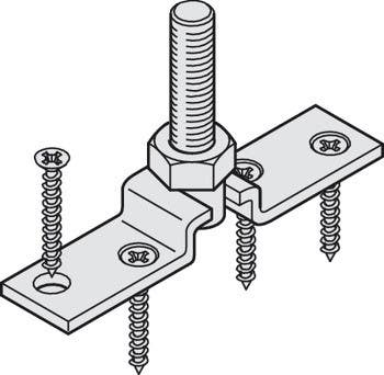Hafele 407.58.030 Suspension Plate, M10 Bolt and Mounting Screws