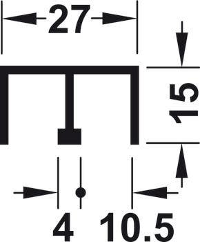 Hafele 415.10.925 Double Upper Guide Track, for Slido F-Line14 25A