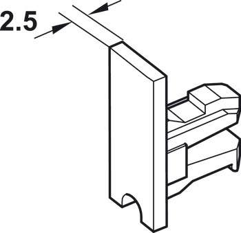 Hafele 415.13.0 End Cap, Without handle, For clipping on and bonding on site