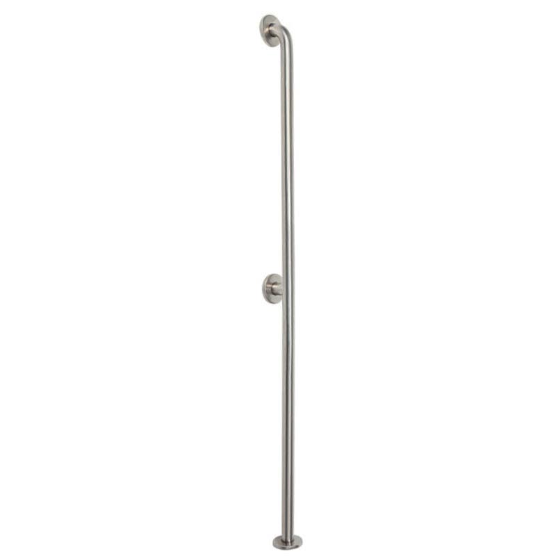 Ponte Giulio G55JAS13N1 Stainless Steel Wall to Floor Vertical Grab Bar, 3 Flanges, Finish-Satin