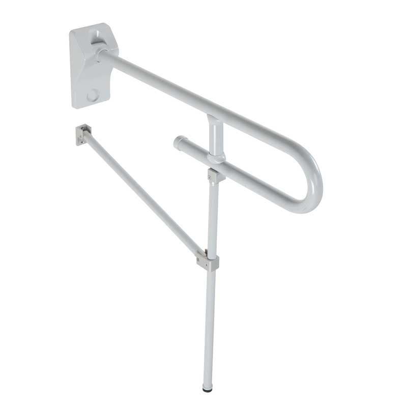 Ponte Giulio G41JCS Maxima Folding Grab Bar w/ Floor Support Leg, Non-Pinch Flange