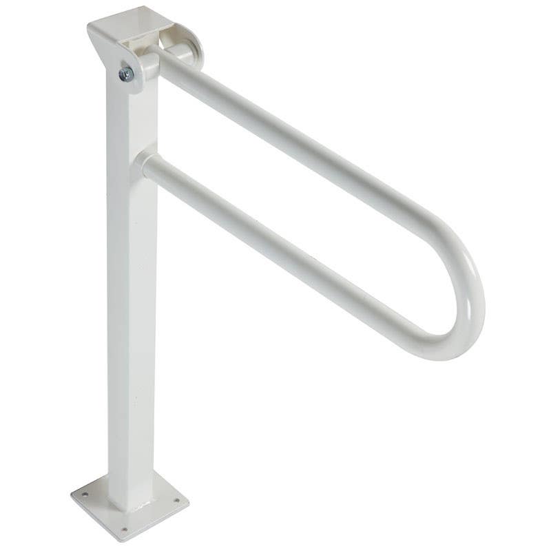 Ponte Giulio G01JCS5 Folding Grab Bar on Floor Mounted Pedestal, White