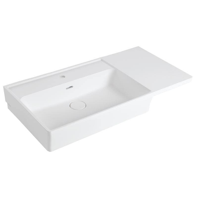 Ponte Giulio B48CN Hug Mineral Composite Washbasin Sink, Finish-Heap White