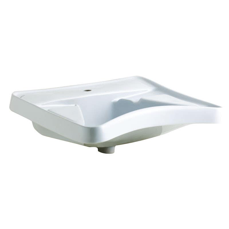 Ponte Giulio B40CMS01WB Ergonomic Sink w/ Elbow Rests & Triangle Shaped Basin, White Ceramic