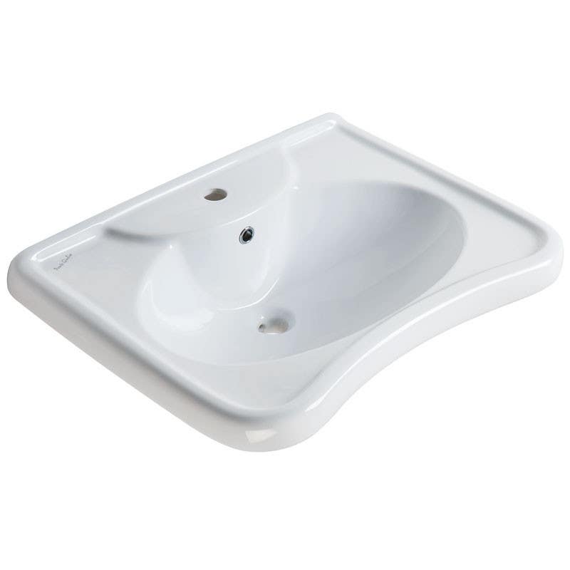 Ponte Giulio B40CMS10WB Ergonomic Porcelain Sink w/ Curved Front, White Ceramic