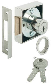 Hafele 231.06. KABA Spring Lock 8 Steel Nickel Plated 25MM