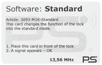 Hafele 231.07.422 Programming Card For Standard Mode