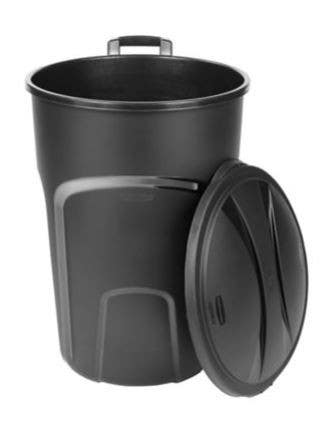 Rubbermaid FG289804BLA Roughneck Wheeled Trash Can, 34-Gallon, Black Finish