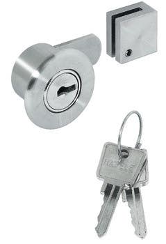 Hafele 233.47.001 Glass Door Cam Lock , for Single Doors, Keyed Alike