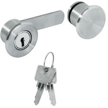 Hafele 233.47.041 Glass Door Cam Lock , for Double Doors, Keyed Alike