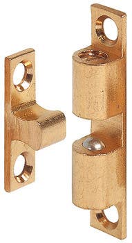 Hafele 244.20. Twin Ball Catch for Screw Fixing, Bright Brass