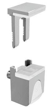 Hafele 284.04.641 Kubic Shelf Support, Clamp Design, for Glass Shelves