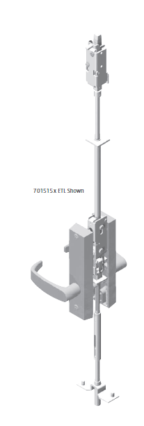 Sargent AD7000 Surface Vertical Rod Lock For Aluminum Door w/ Gramercy Lever