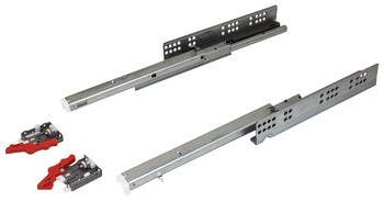 Hafele 433.03. Closet Slides, Full Extension, Steel, Galvanized