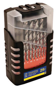 Hafele 001.04.181 Drillbit Set Twist 25 PC 1-13MM Diameter