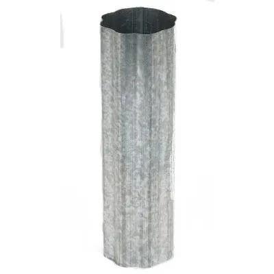 Amerimax 4001600120 Corrugated Gutter Downspout, Round, 3-In. x 10-Ft., Mill Finish Galvanized