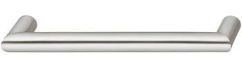 Hafele 155.01. Furniture D Handle, Satin Brushed, Round, M4, Stainless Steel