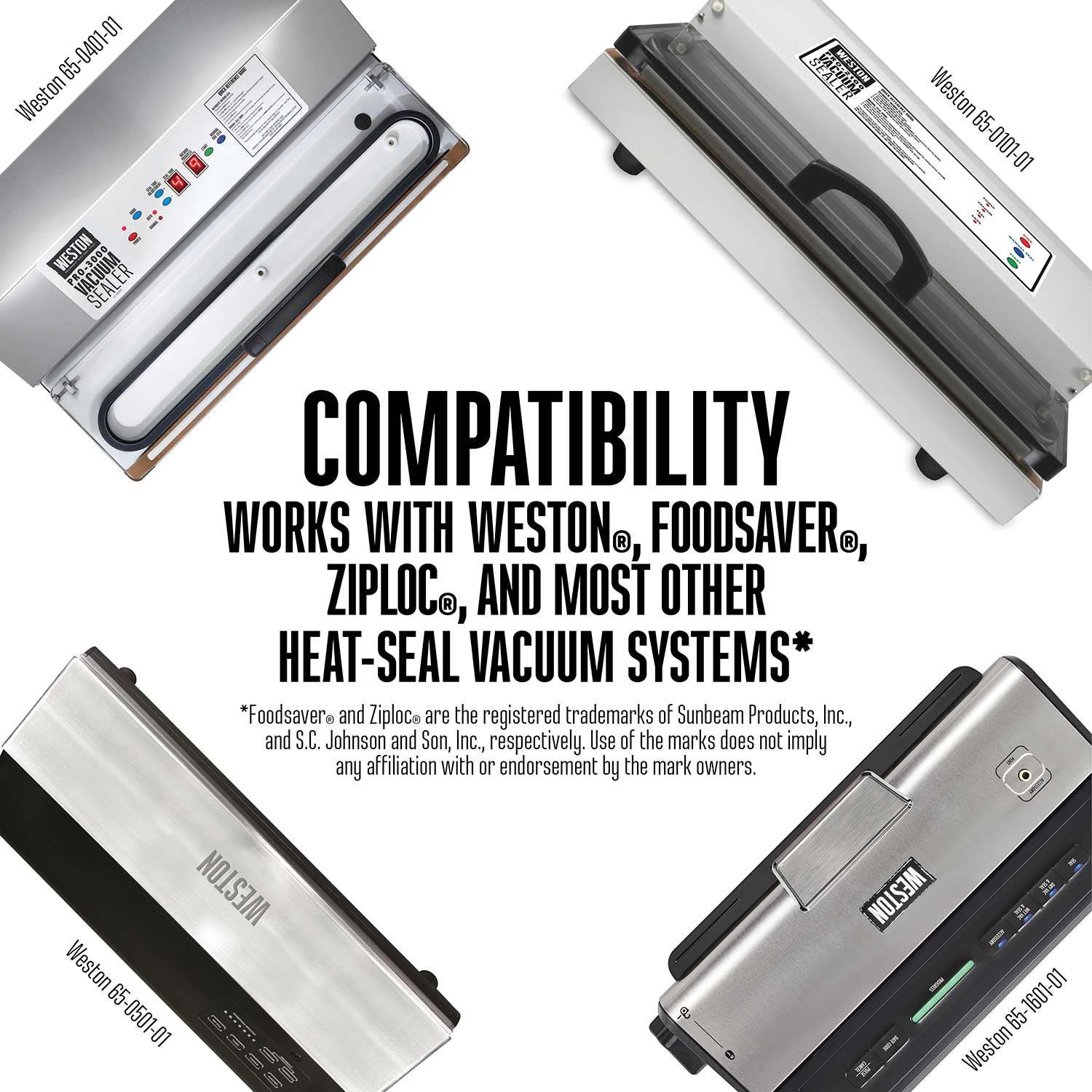 Hamilton Beach 30-0101-W Weston Vacuum Sealer Bags, 8" X 12", 100-Ct