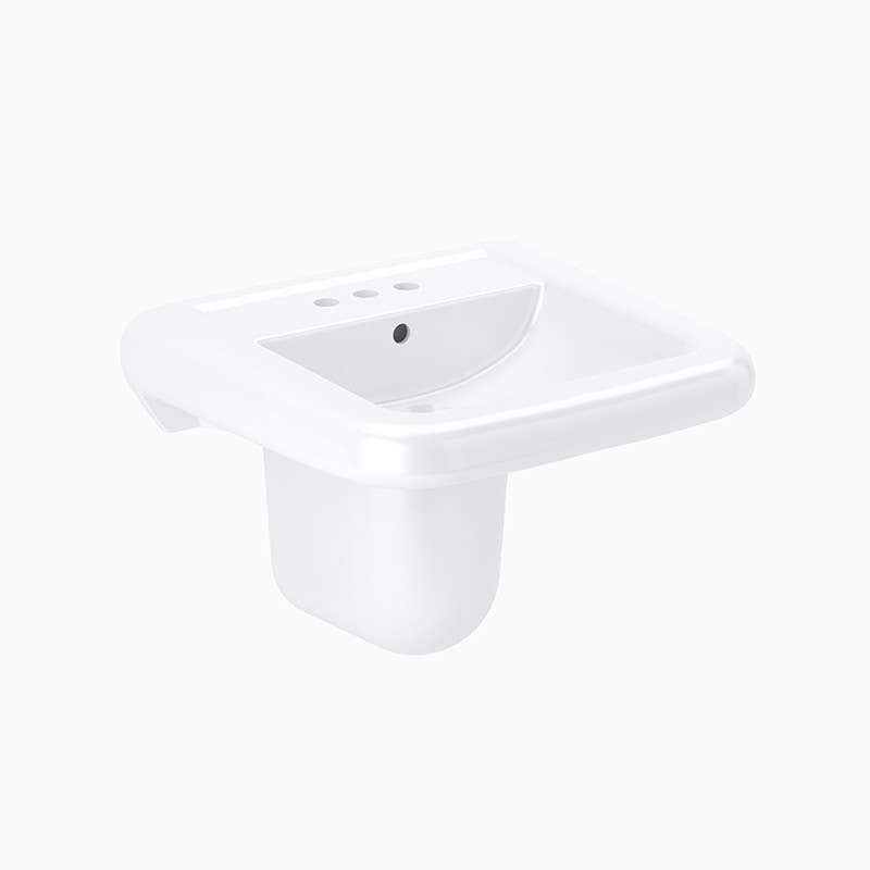 Sloan SS-3065 Vitreous China Wall Hung Lavatory 21" x 20", Ledgeback, Centerset-4"