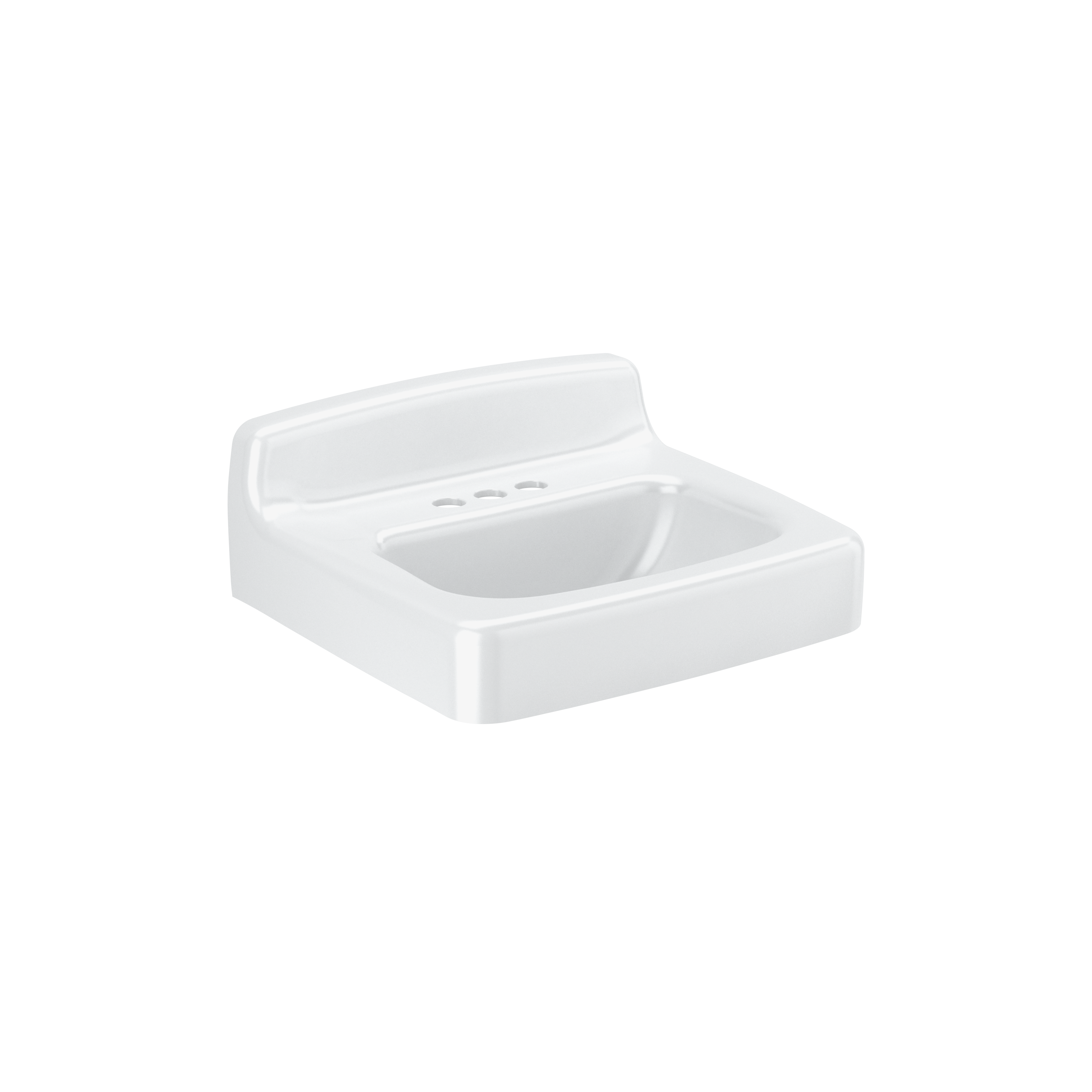 Sloan SS-3017 20" x 18" Cast Iron, Wall Hung Lavatory w/ Backsplash,Centerset-4"