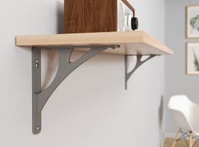 Knape & Vogt RP-201MN-8SN Manhattan Style Premium Decorative Shelf Bracket, Satin Nickel, 8" Depth