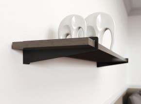 Knape & Vogt RP-201PT-8BK Pittsburgh Style Premium Decorative Shelf Bracket, Black, 8" Depth