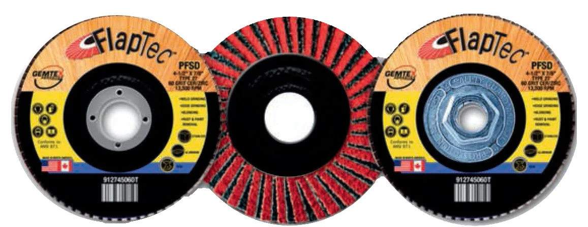 Gemtex Abrasives 912 Flaptec Premium Ceramic/Zirconia Fiberglass Standard Density Back Flap Disc