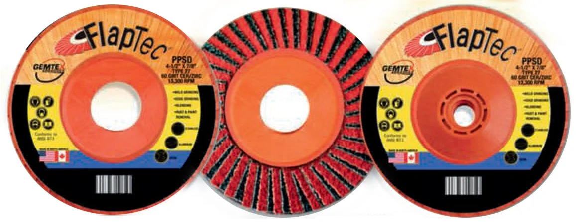 Gemtex Abrasives 9327 Flaptec Premium Ceramic/Zirconia Trimmable Plastic Standard Density Back Flap Disc, Type 27